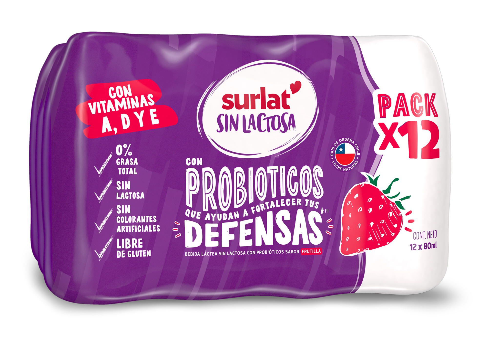 PROBIOTICO FRUTILLA PACK 12 x 80 ml