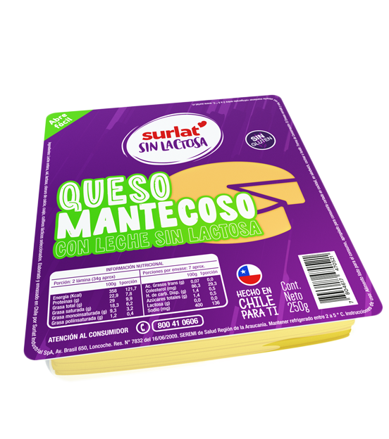 QUESO MANTECOSO LAMINADO SIN LACTOSA 250 g