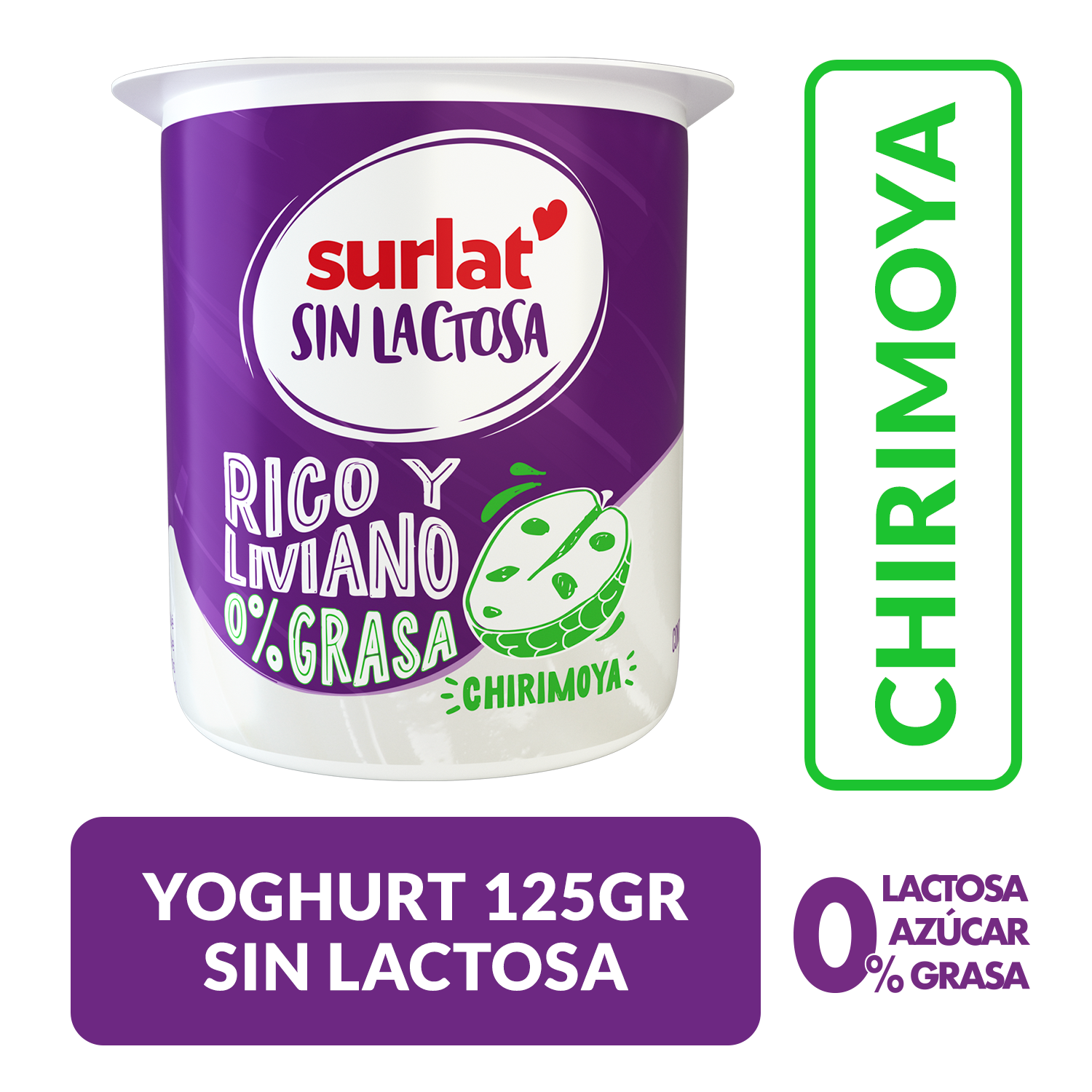 YOGURT SURLAT SIN LACTOSA CHIRIMOYA 125 g
