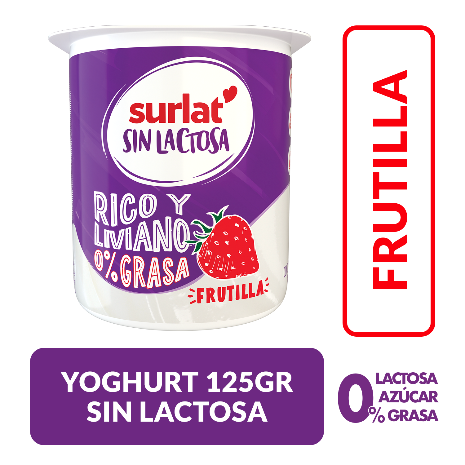 YOGURT SIN LACTOSA FRUTILLA 125 g