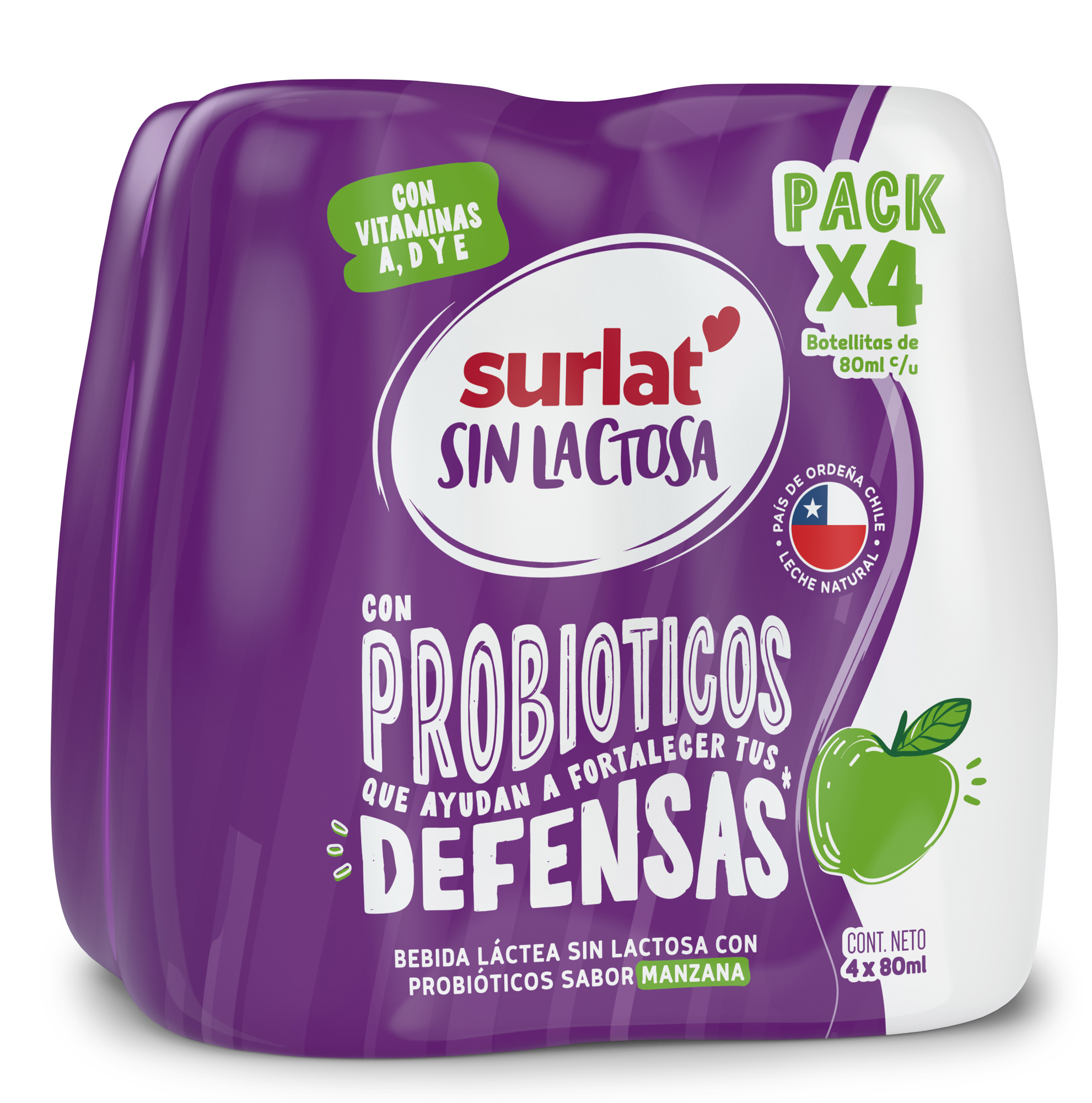 PROBIOTICO MANZANA PACK 4 x 80 ml