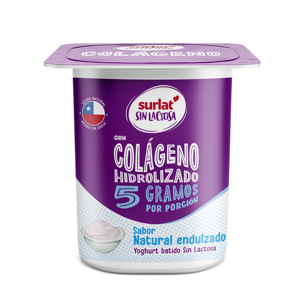 YOGURT COLAGENO NATURAL ENDULZADO S/LACTOSA SURLAT 125G